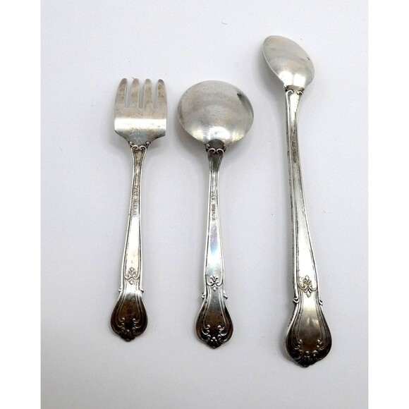 What is the approximate value and best way to sell a 56  Watson Co. -Wild Rose- Sterling Silver Baby Set 3 Piece Original 4 1/2\